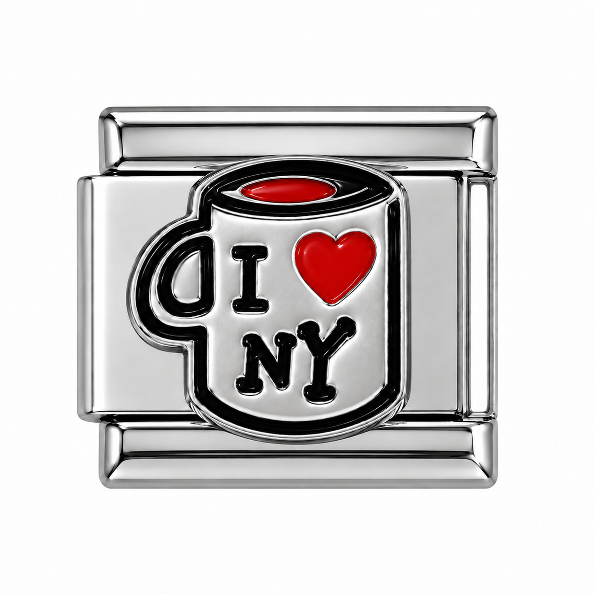 I ❤️ NY Coffee Mug Silver Italian Charm