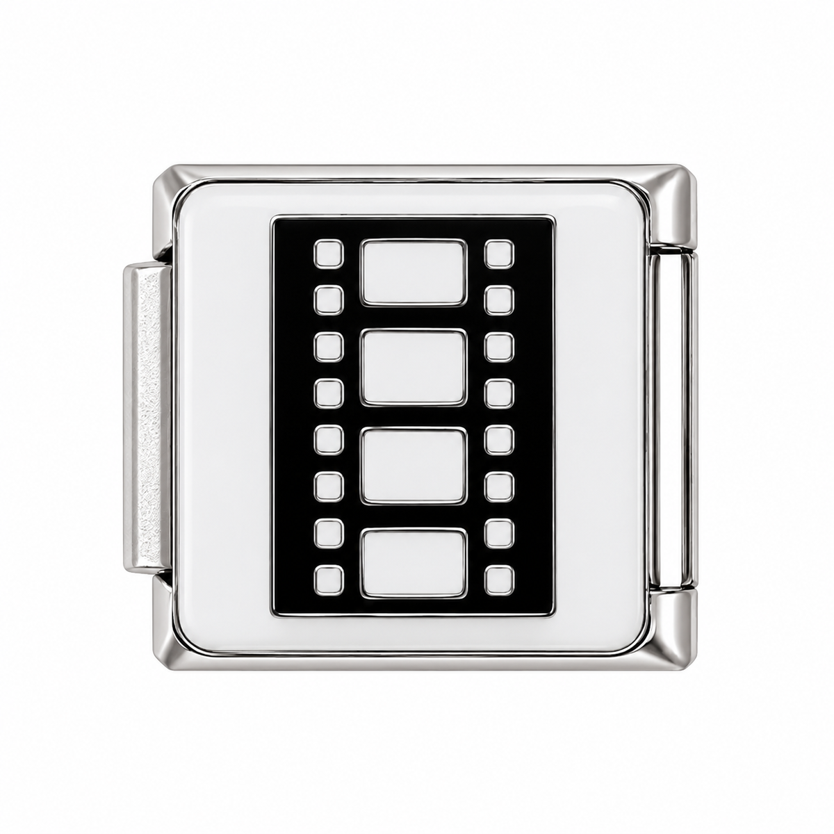 Black Film Strip Silver Italian Charm