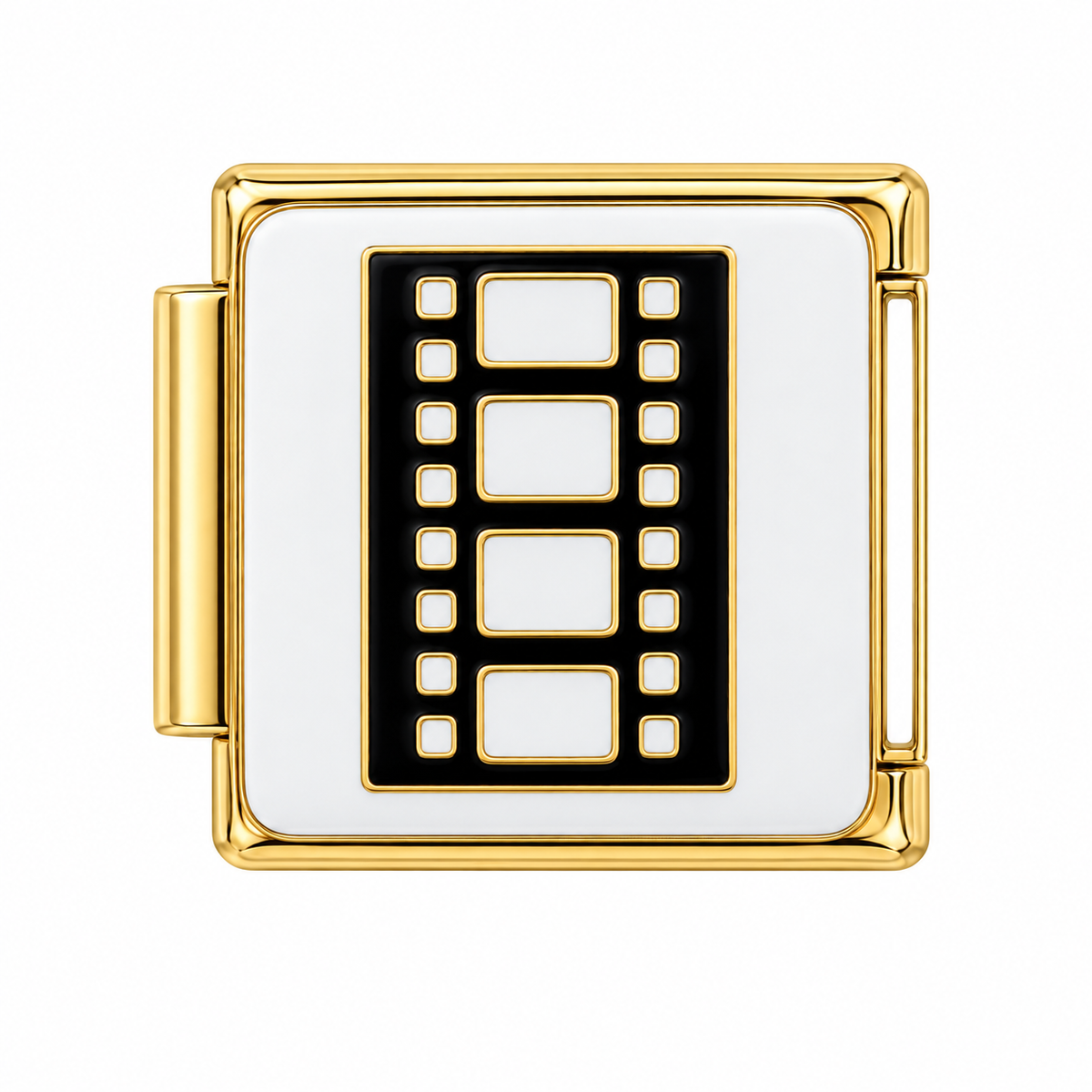 Black Film Strip Gold Italian Charm