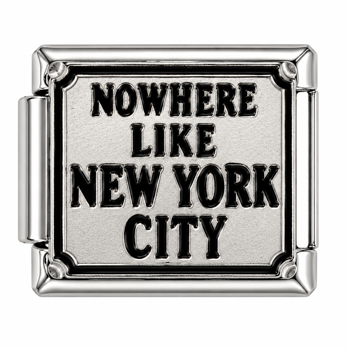Nowhere Like New York City Silver Italian Charm