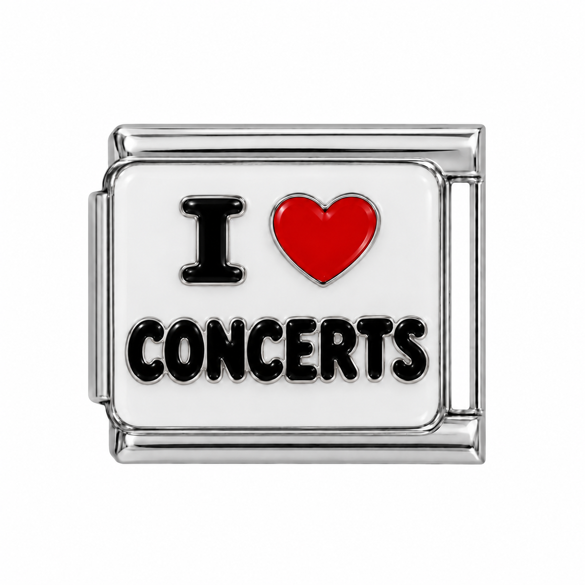 I ❤️ Concerts Silver Italian Charm