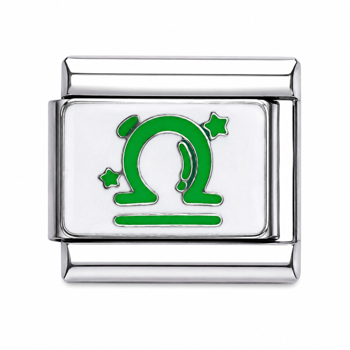 Green Libra Zodiac Silver Italian Charm