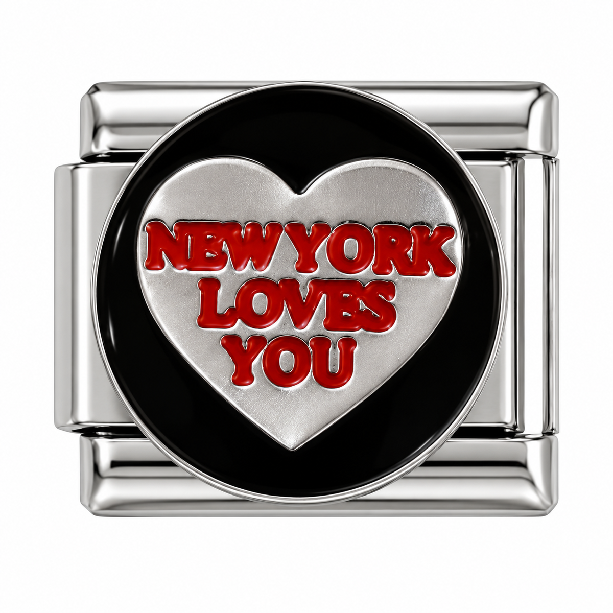 New York Loves You Silver Italian Charm