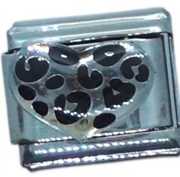 Leopard Print Heart Italian Charm