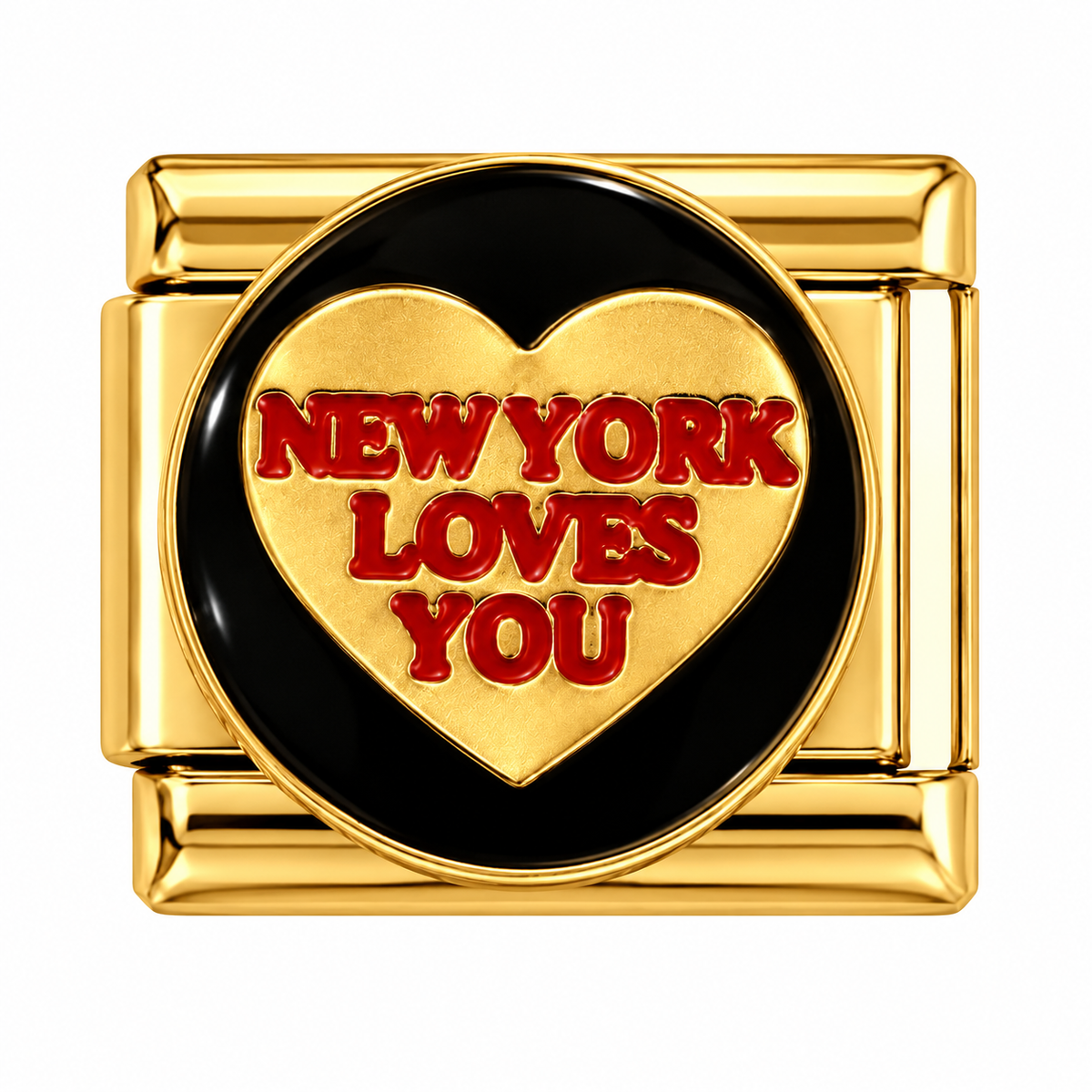 New York Loves You Gold Italian Charm