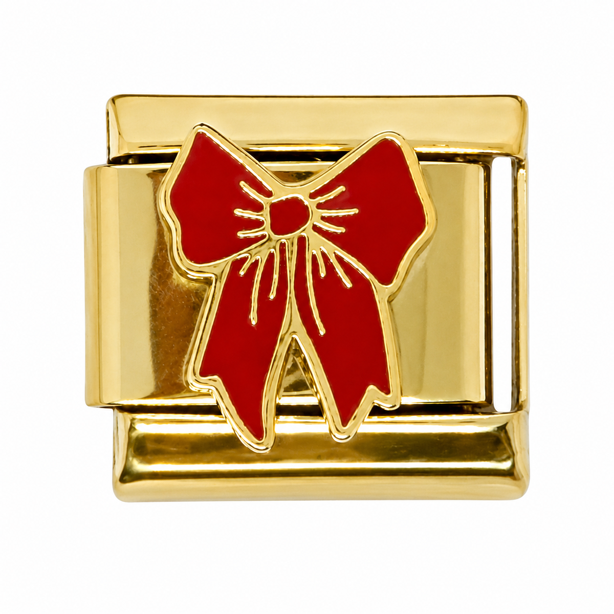 Red Bow Gold Italian Charm