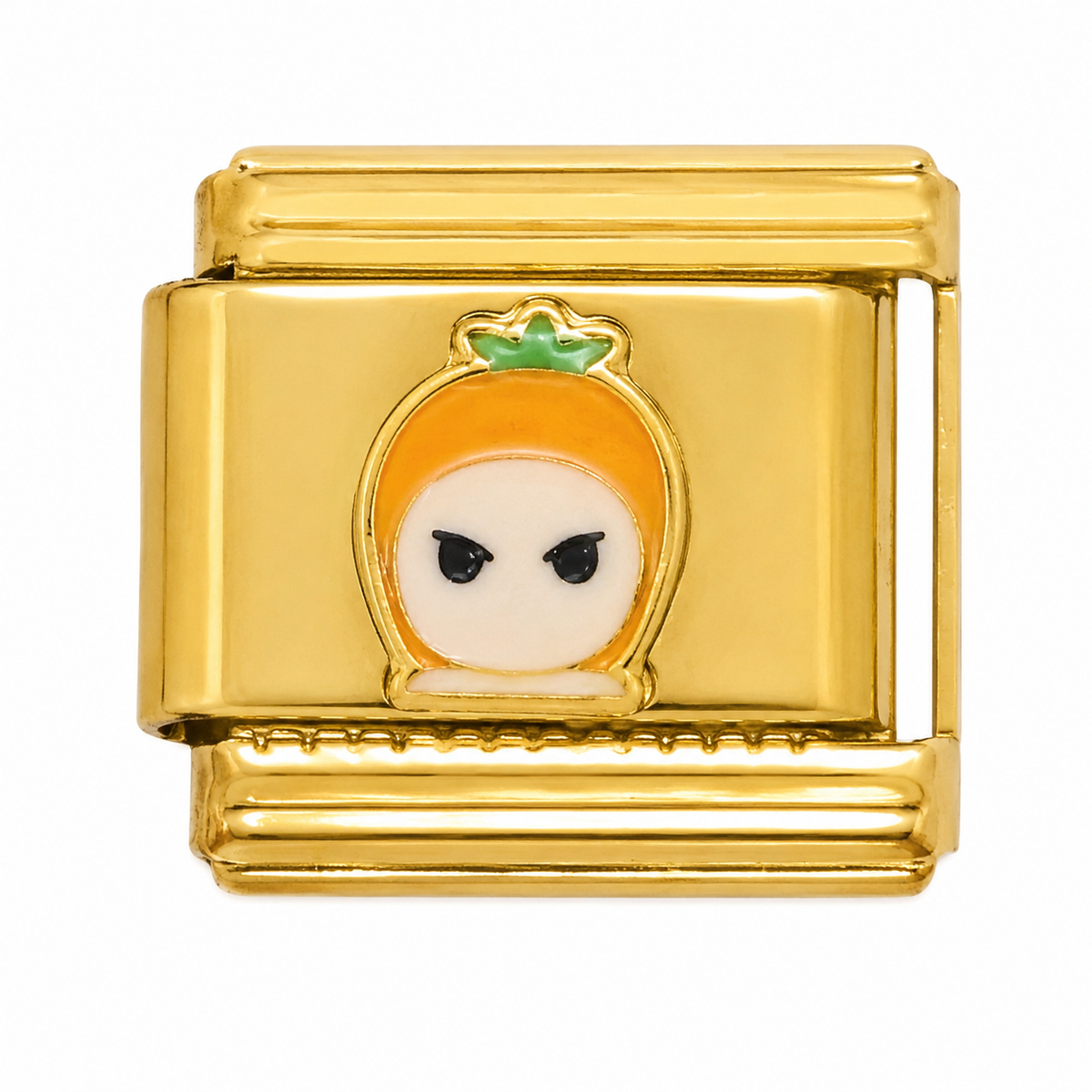 Orange Doll Gold Italian Charm