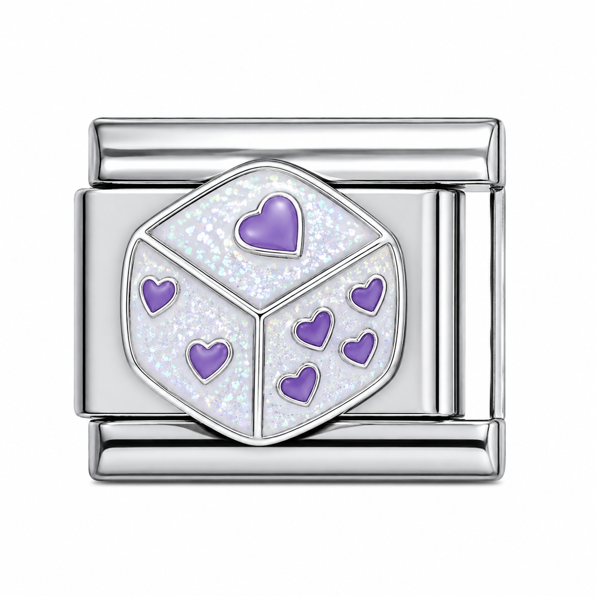 Hearts Dice Italian Charm