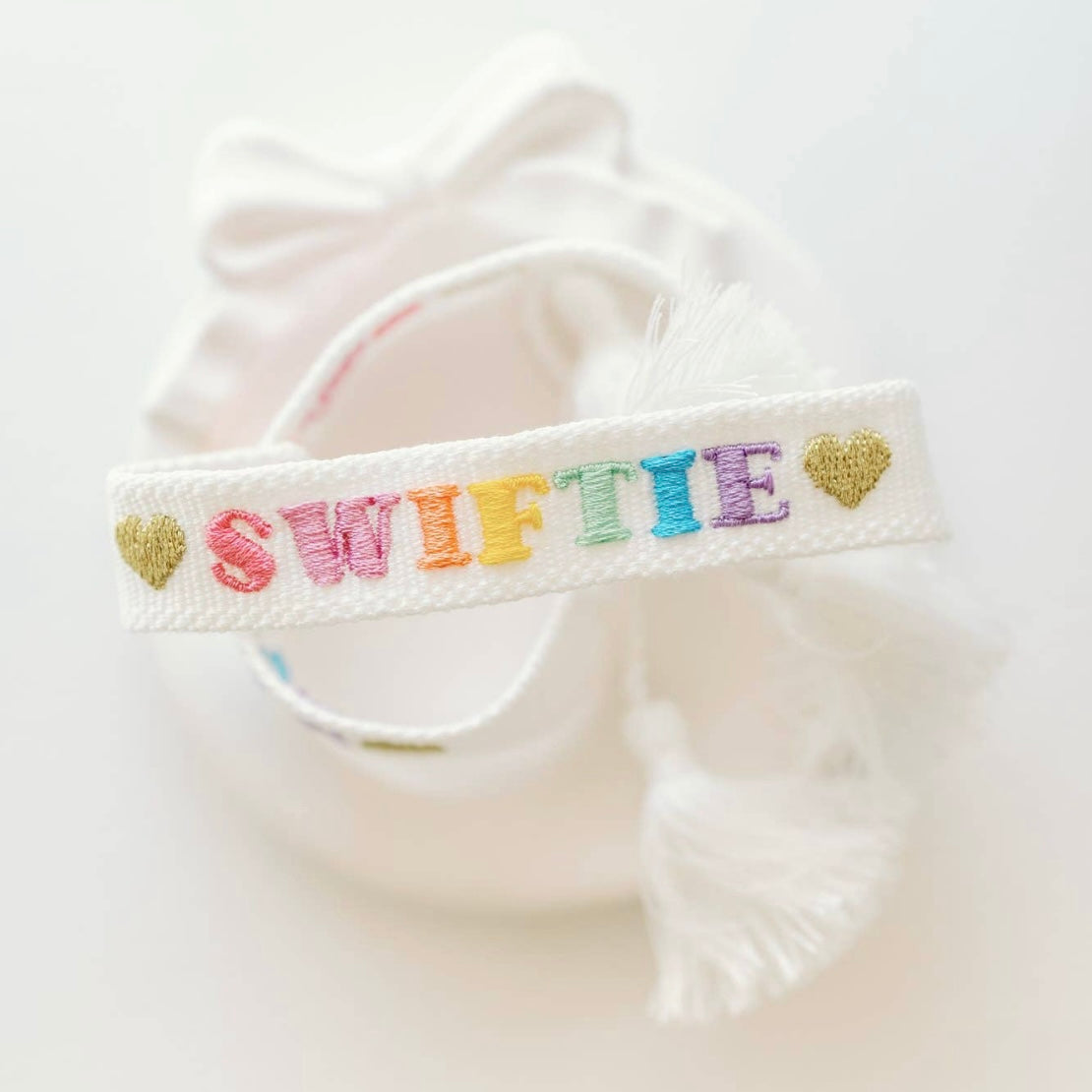 Rainbow Swiftie Woven Bracelet