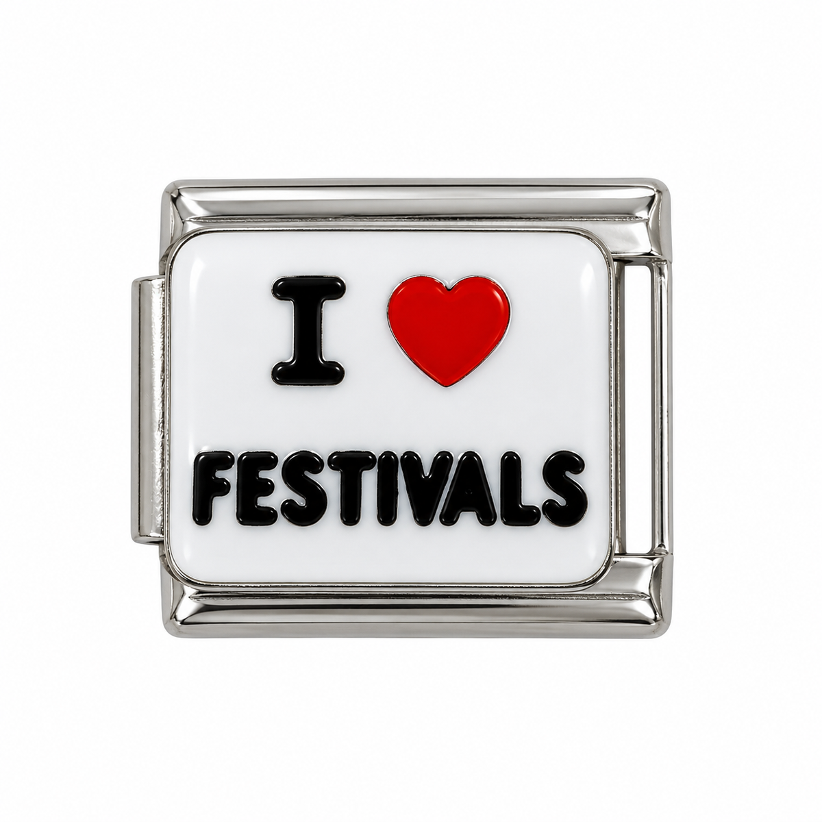 I ❤️ Festivals Silver Italian Charm