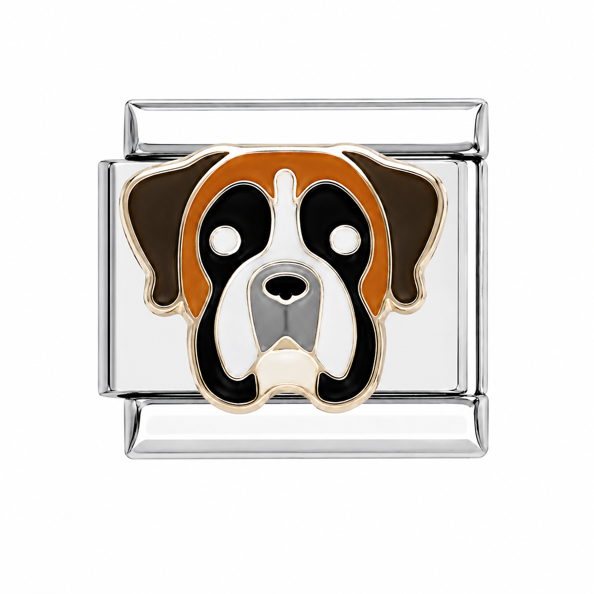 Saint Bernard Dog Silver Italian Charm