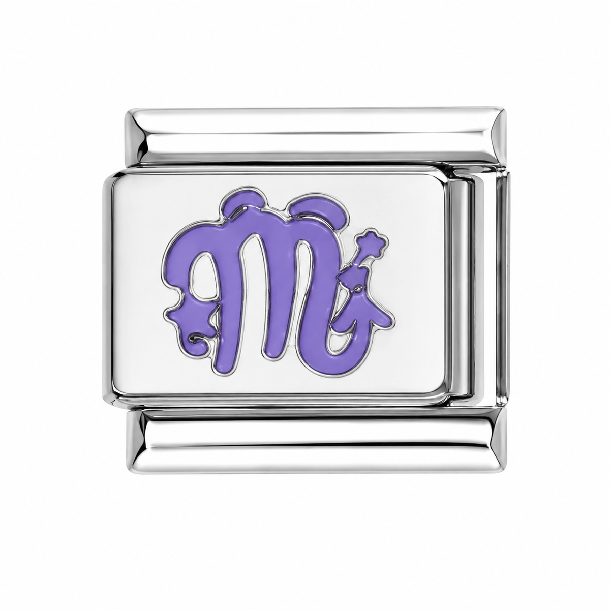 Scorpio Zodiac Purple Silver Italian Charm