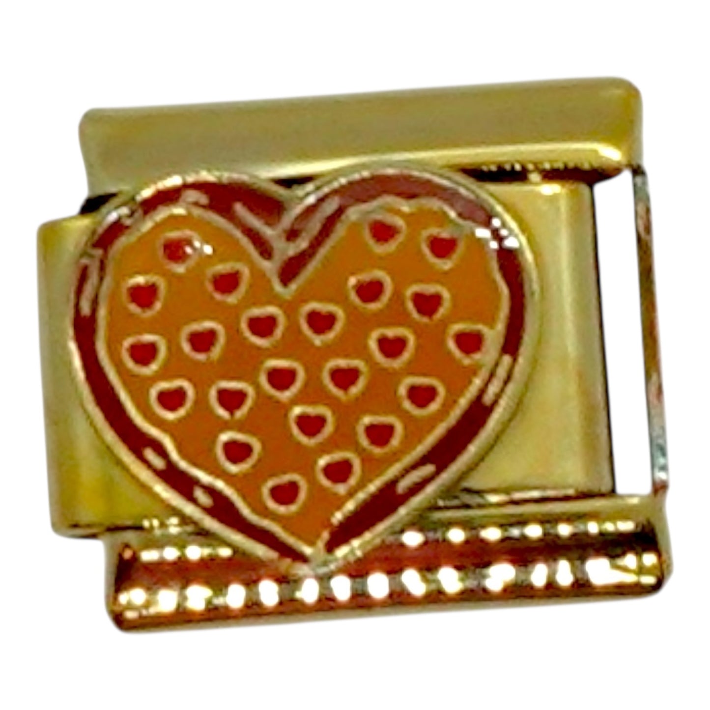 Heart Pizza Gold Italian Charm