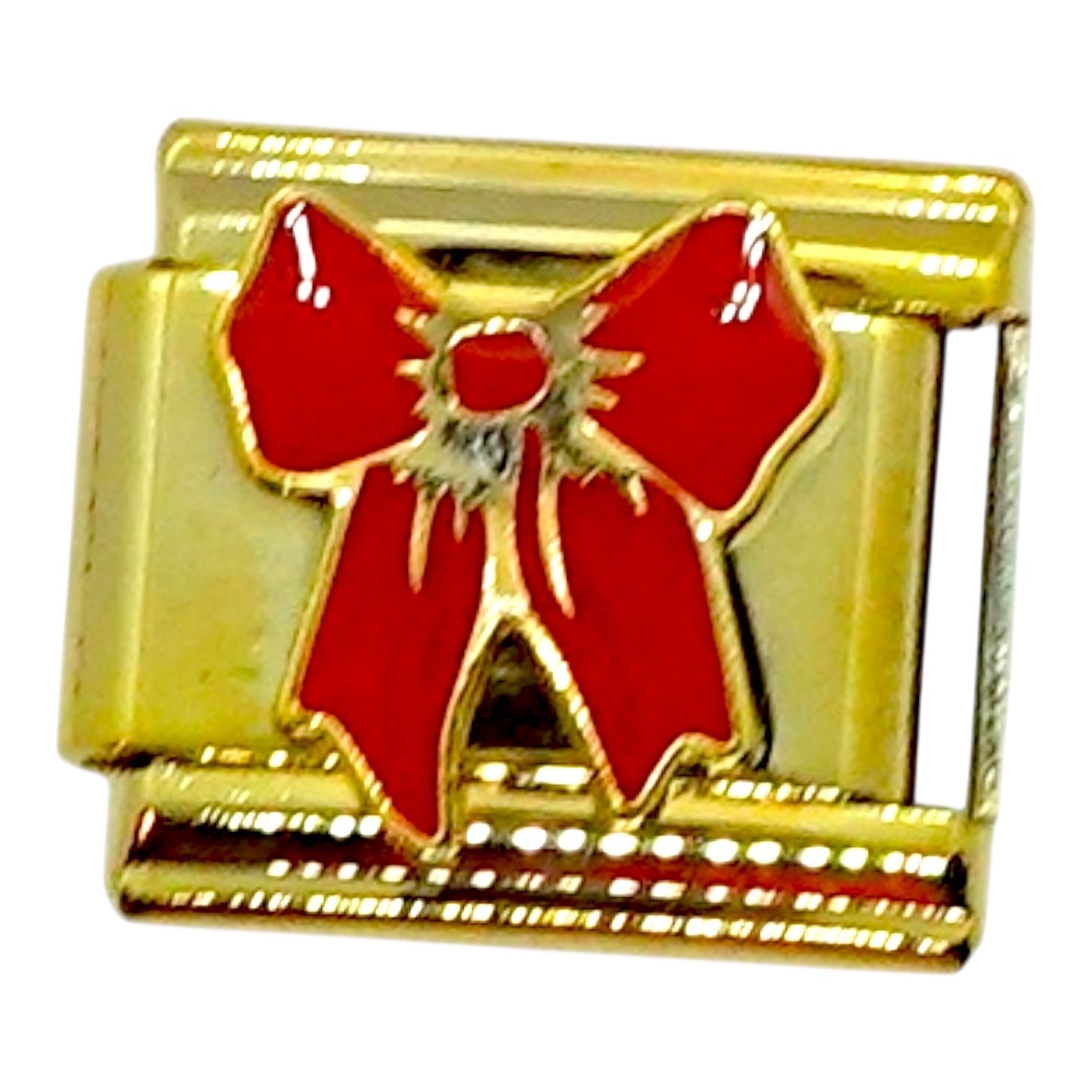 Red Bow Gold Italian Charm