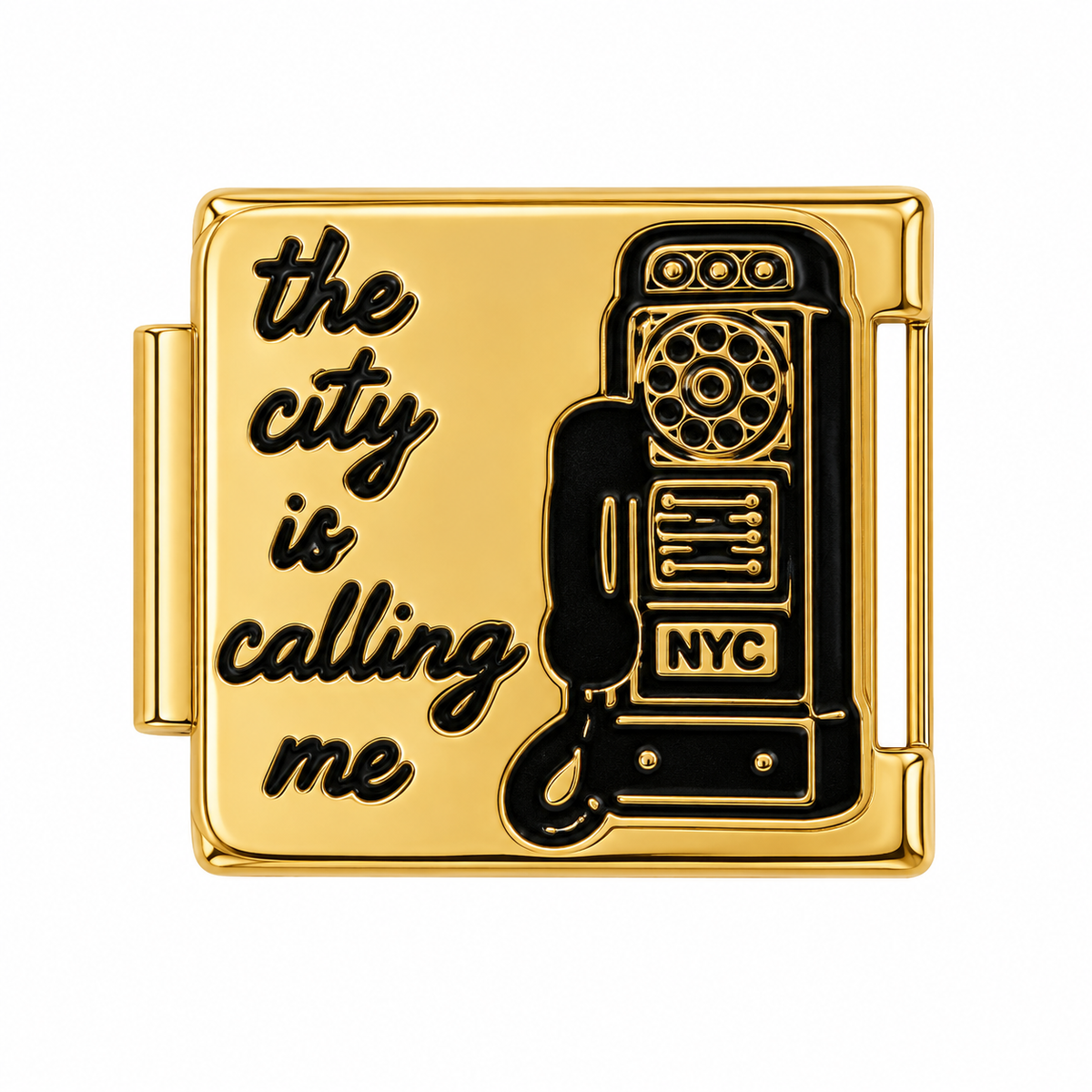 The City Is Calling Me Gold Italian Charm