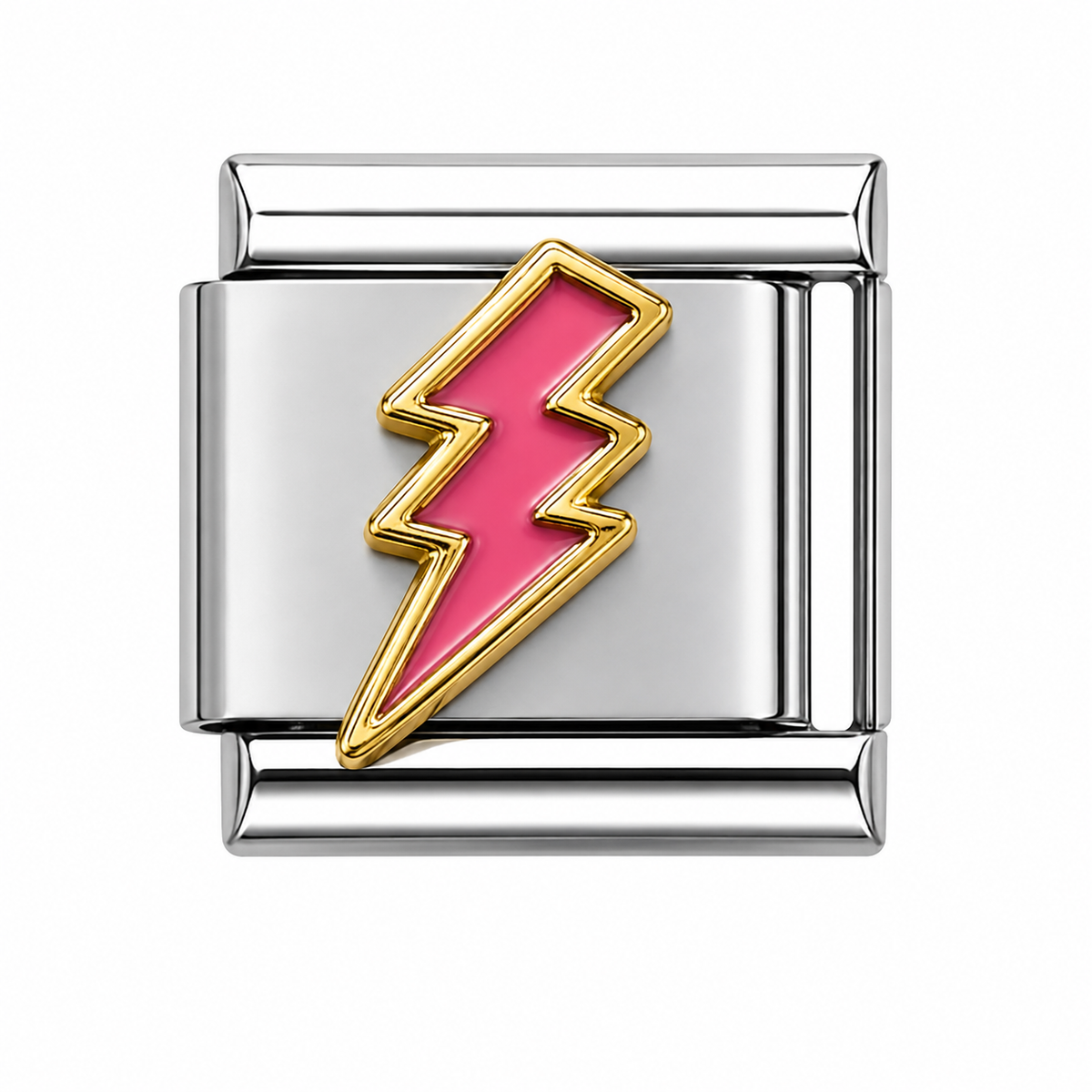 Pink Lightning Bolt Italian Charm