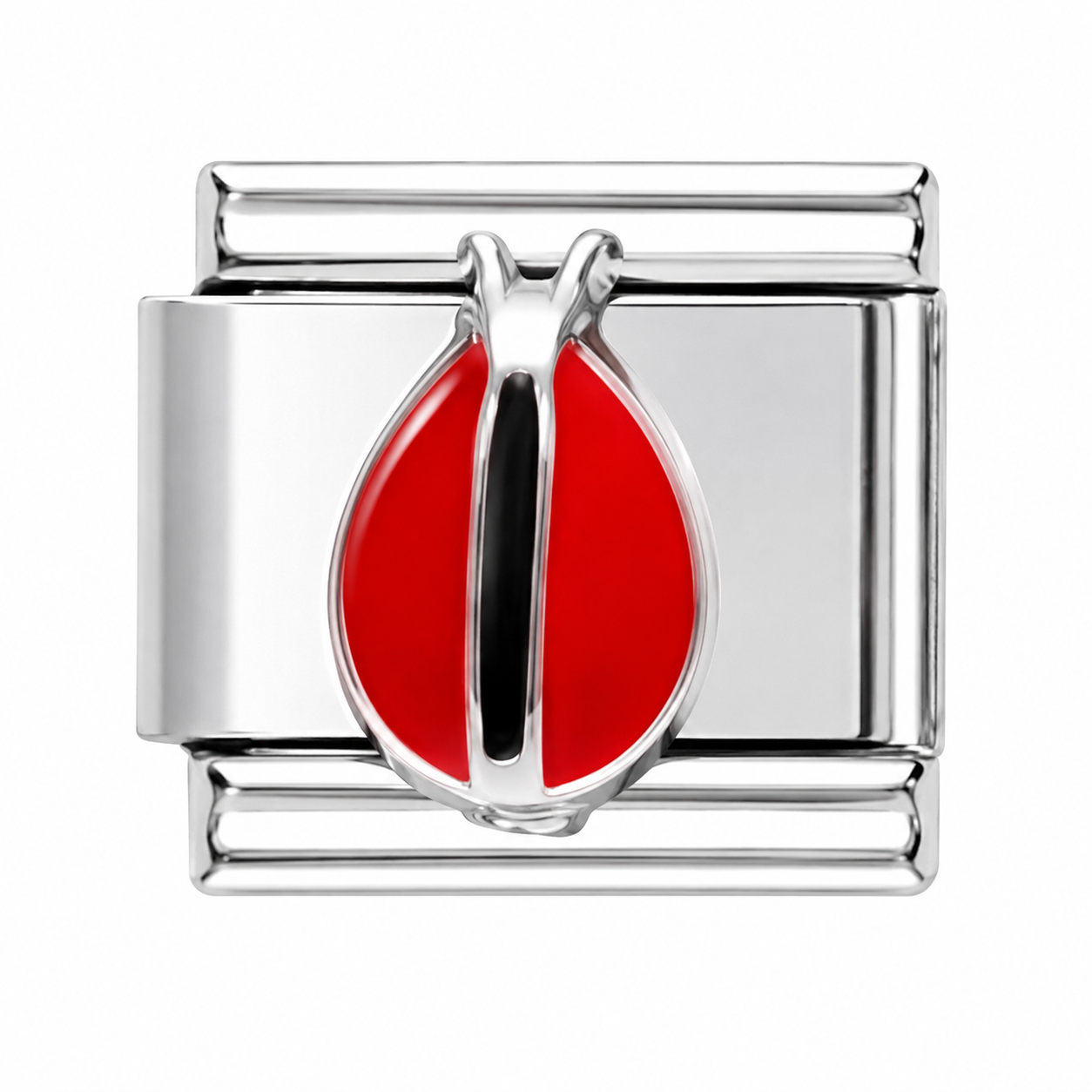 Red Ladybug Silver Italian Charm