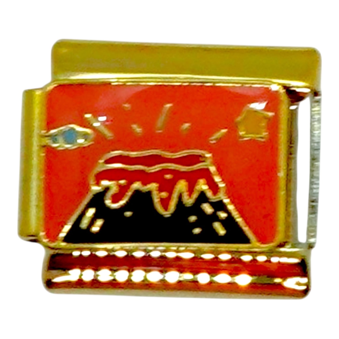 Volcano Gold Italian Charm