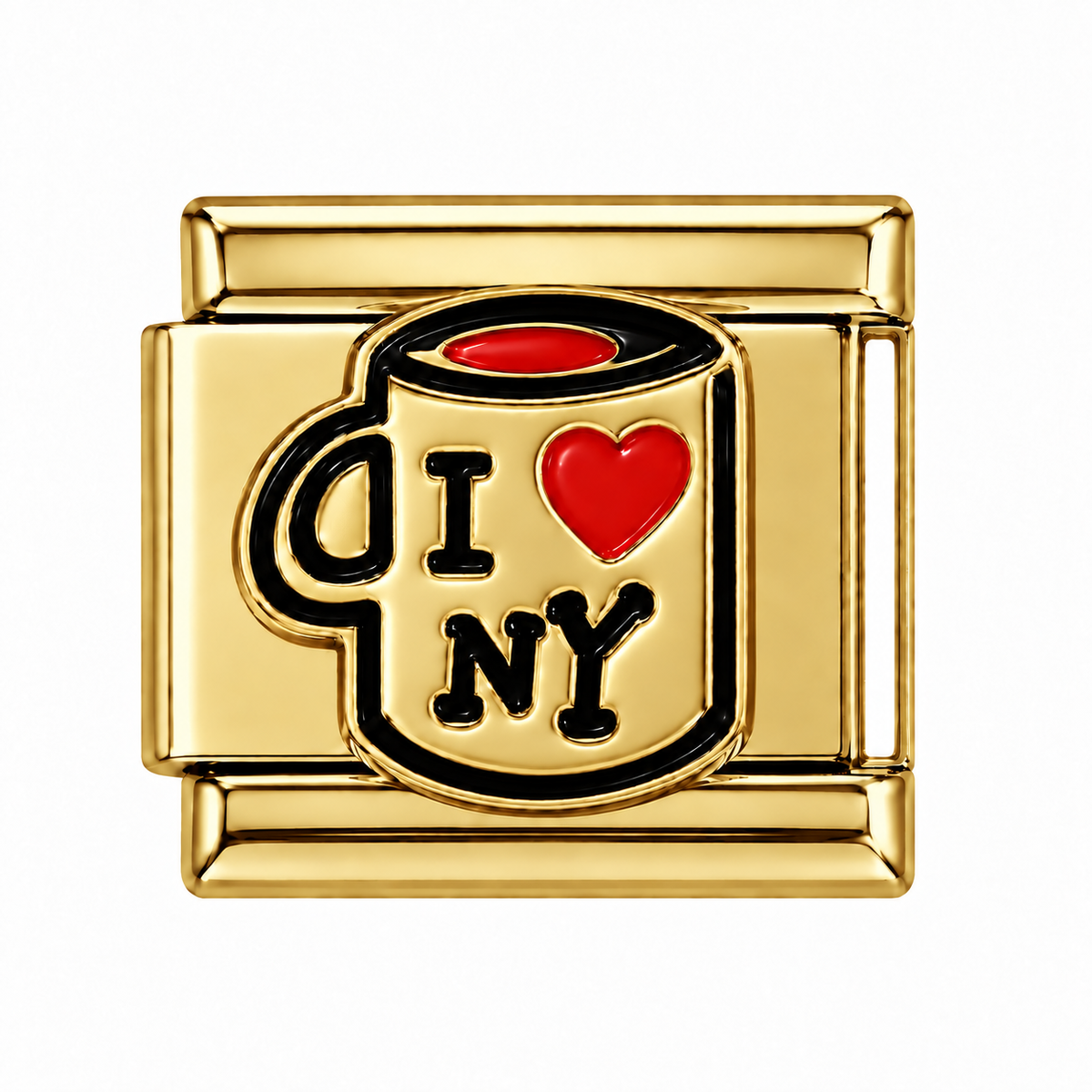 I ❤️ NY Coffee Mug Gold Italian Charm