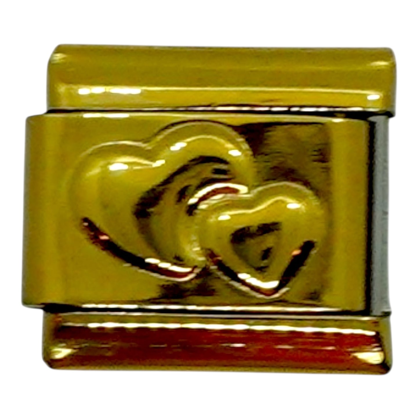Gold Minimalist Layered Heart Italian Charm