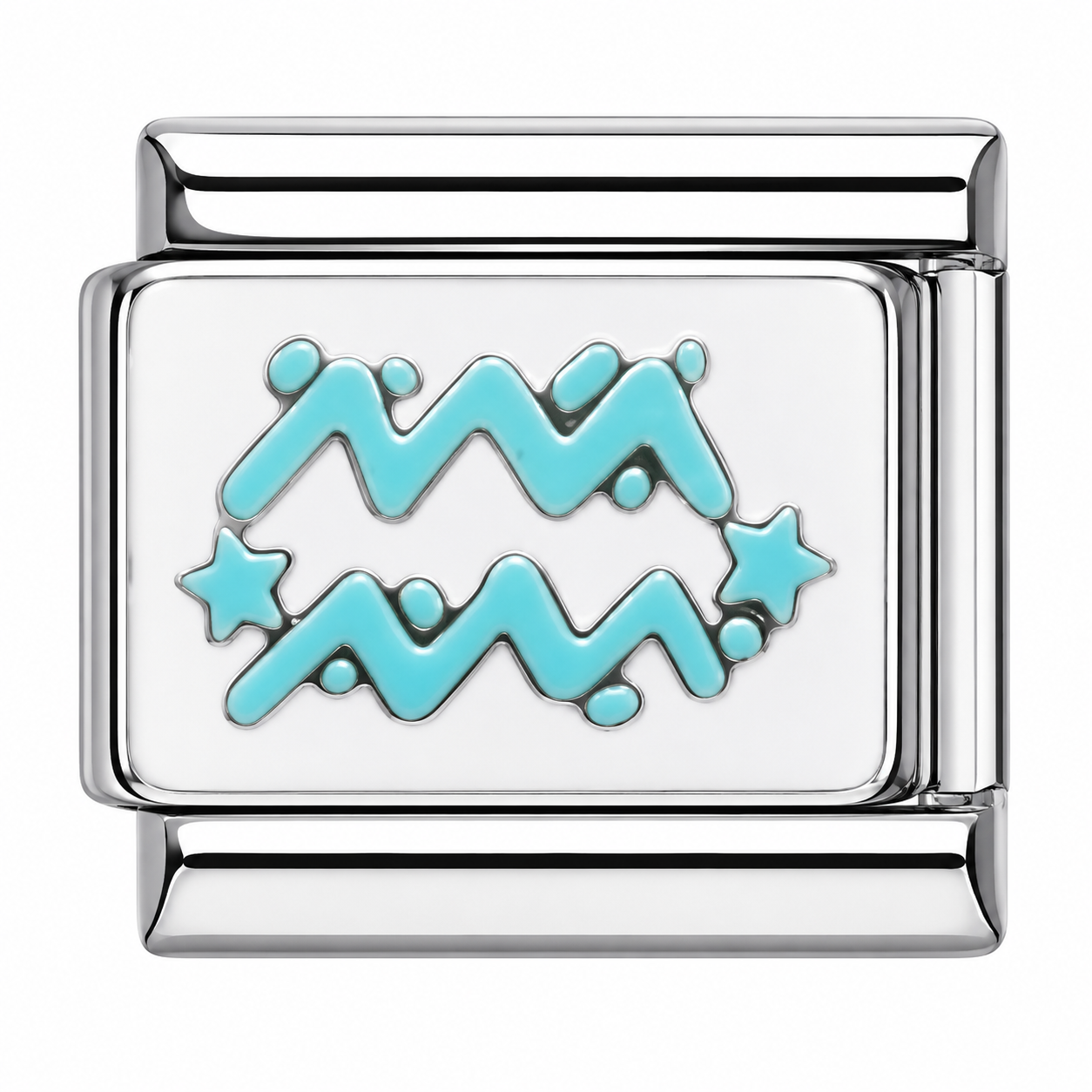 Aquarius Zodiac Silver Italian Charm