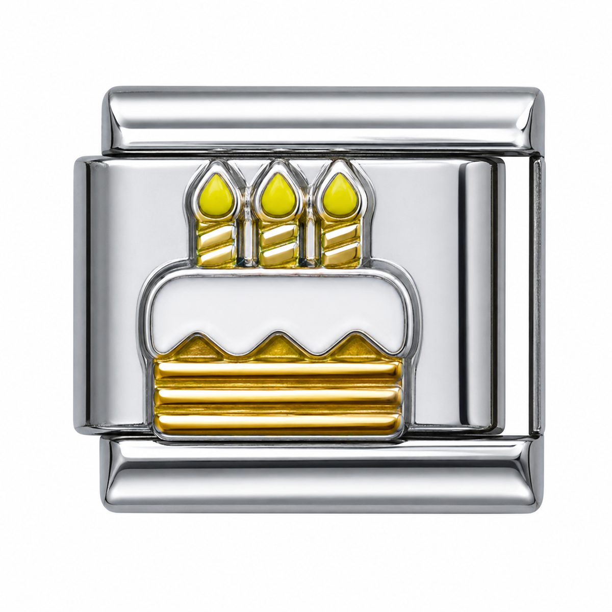Birthday Cake Gold Italian Charm