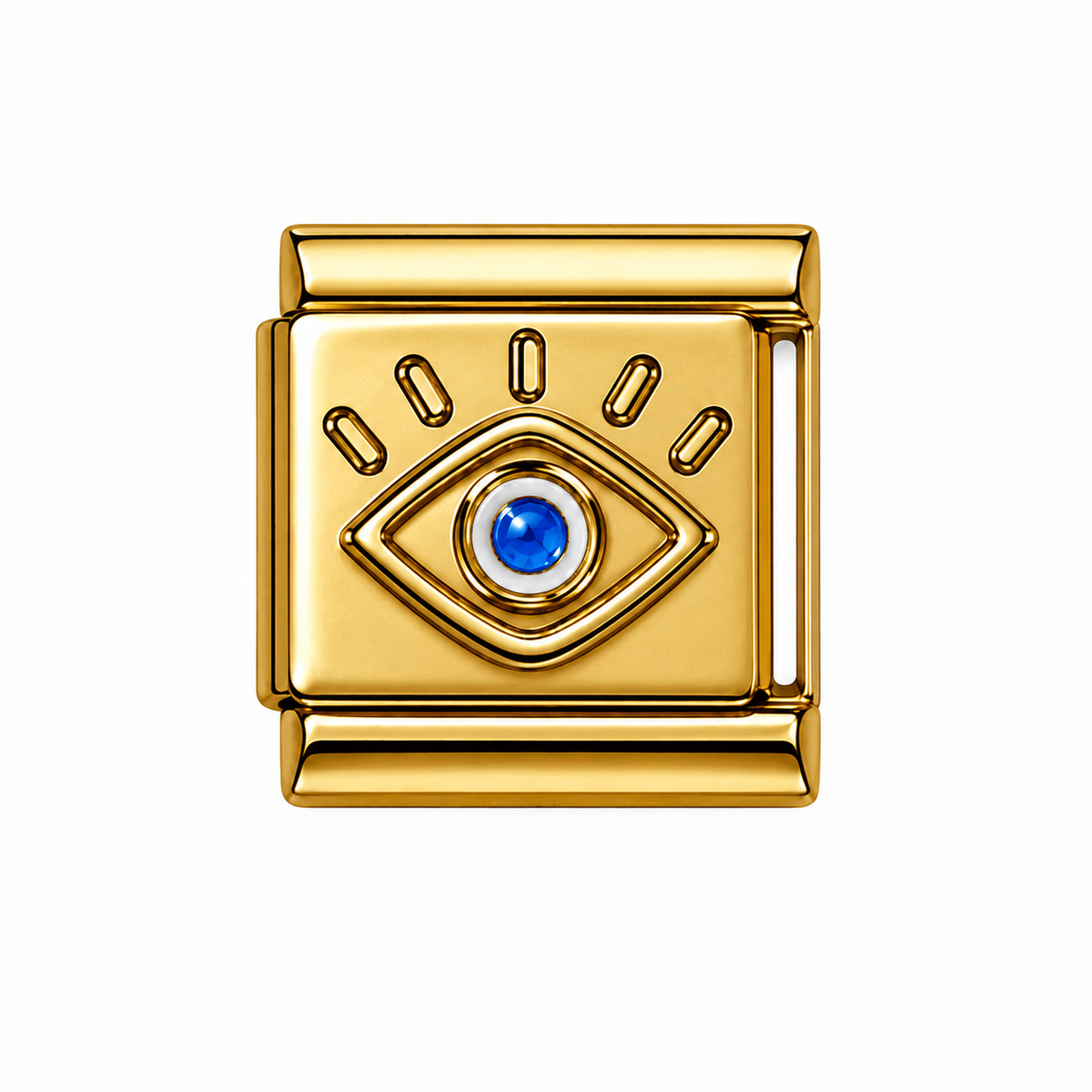 Blue Crystal Evil Eye Gold Italian Charm