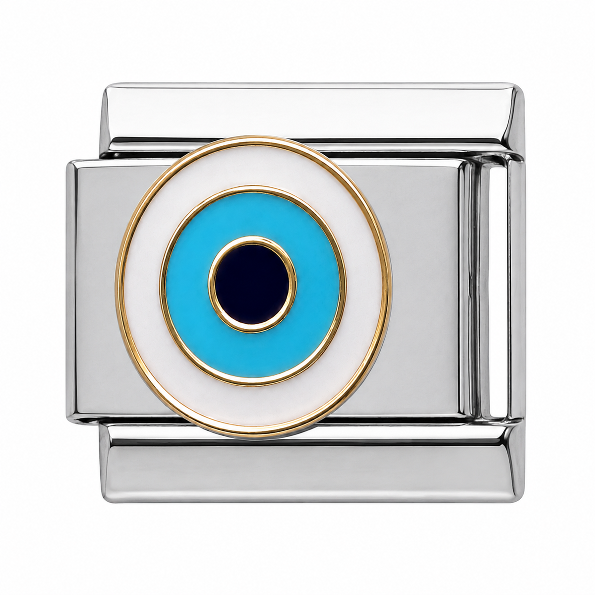 Blue Evil Eye Silver Italian Charm