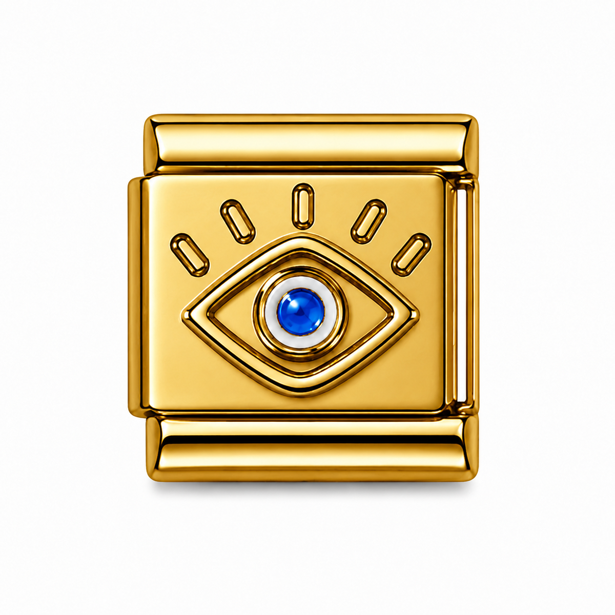 Blue Gem Evil Eye Gold Italian Charm