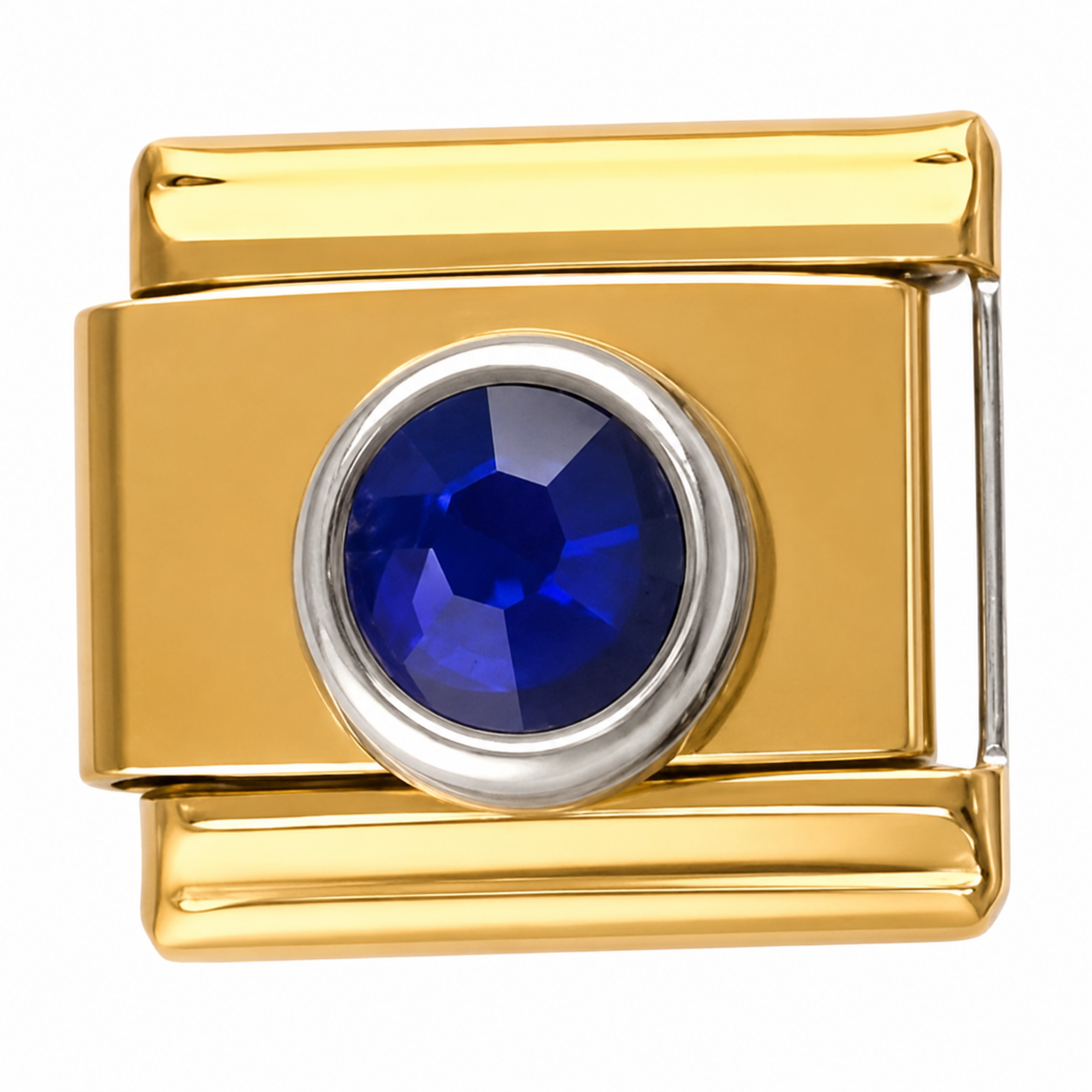 Blue Gem Gold Italian Charm