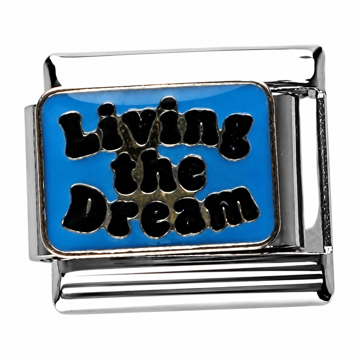 Blue Living the Dream Silver Italian Charm