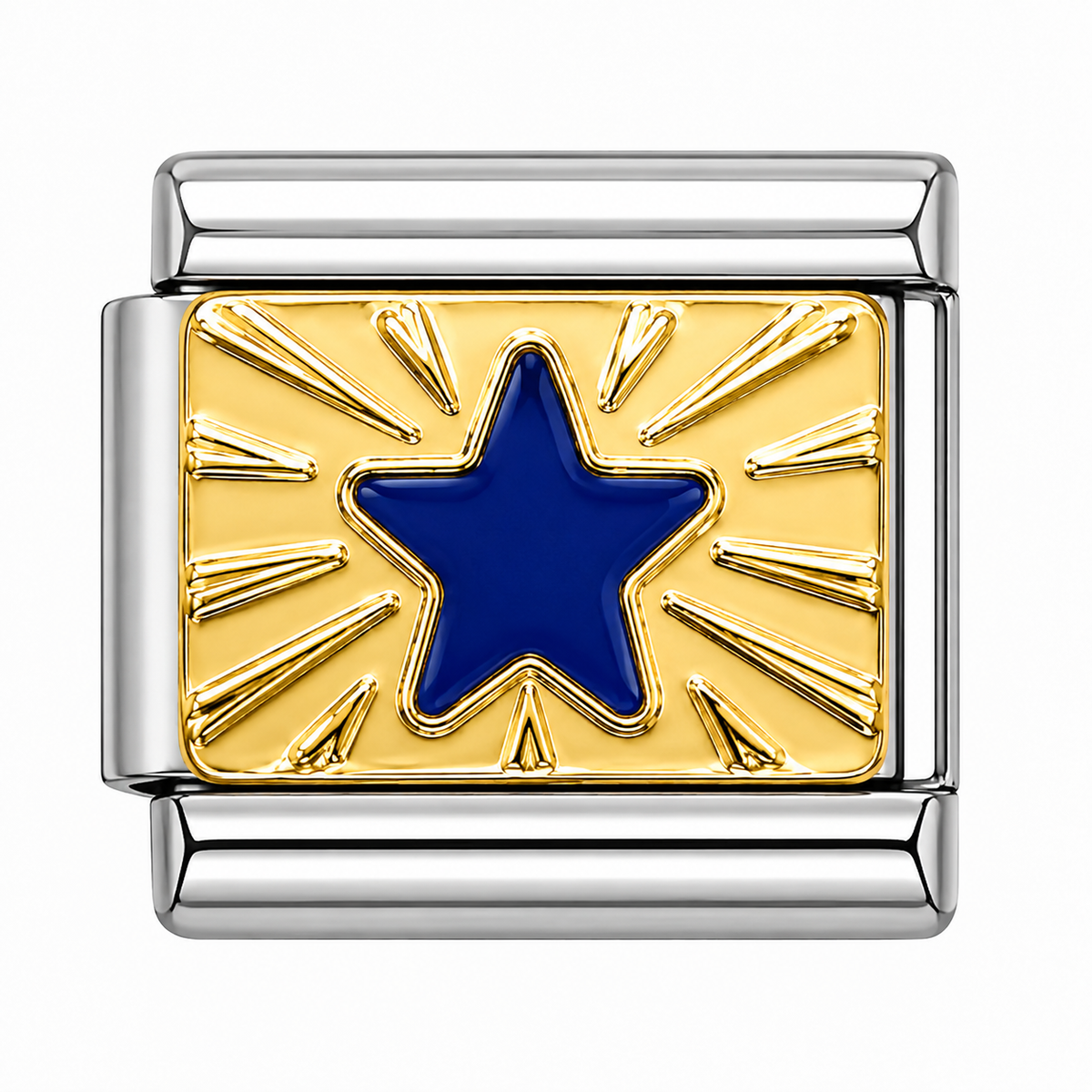 Blue Star Silver Italian Charm