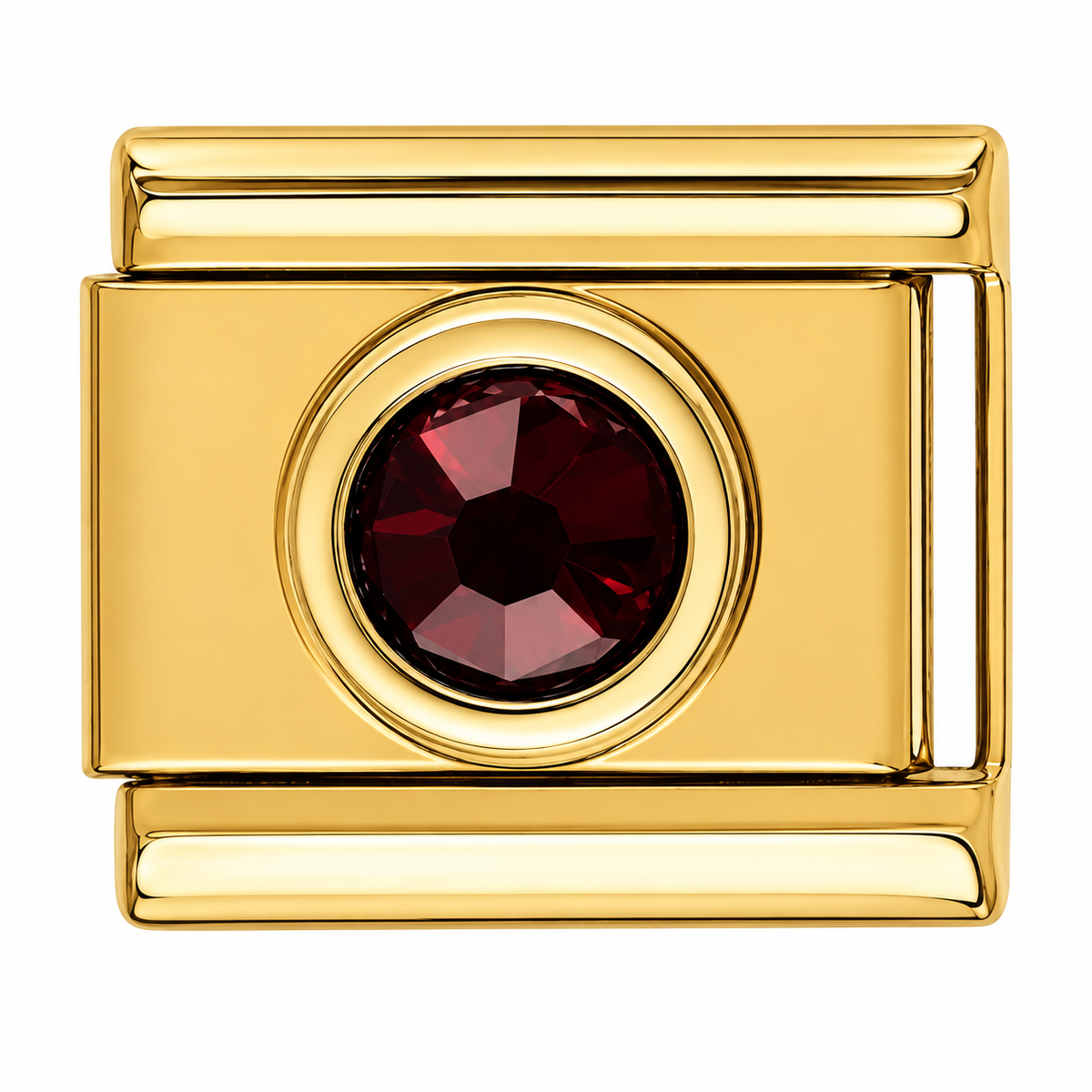 Garnet Birthstone Gold Italian Charm
