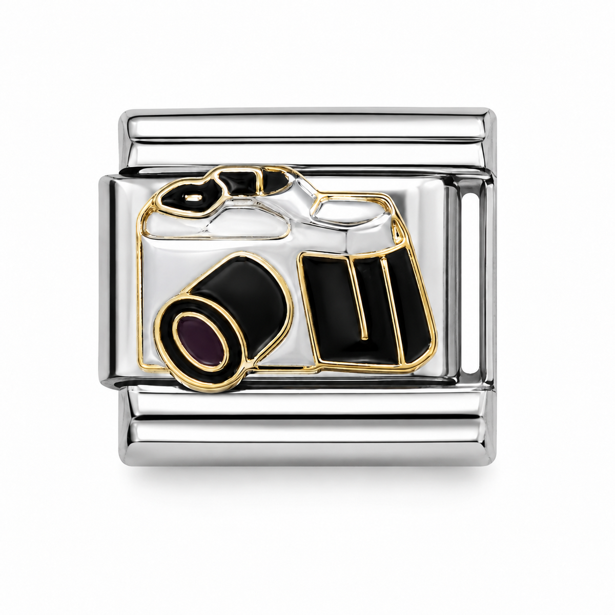 Camera Two-Tone Silver Italian Charm