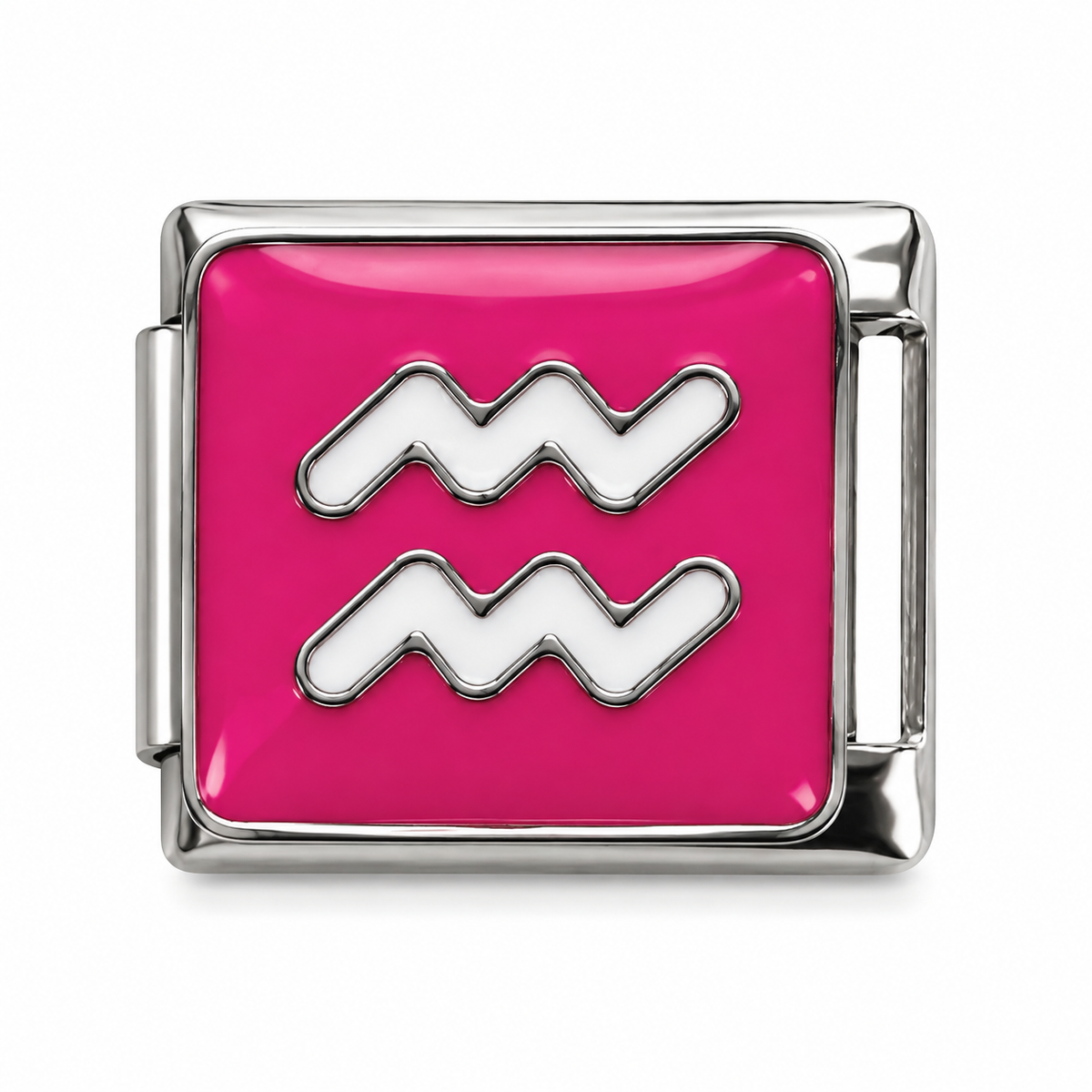 Aquarius Zodiac Silver Italian Charm