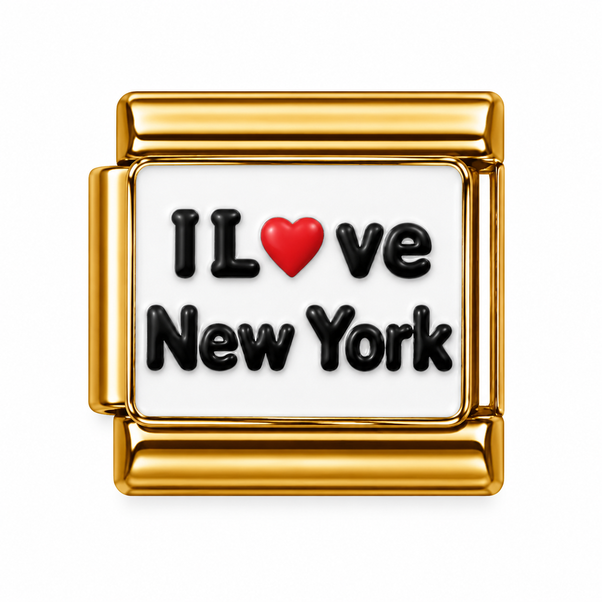 I L❤️ve New York White Gold Italian Charm