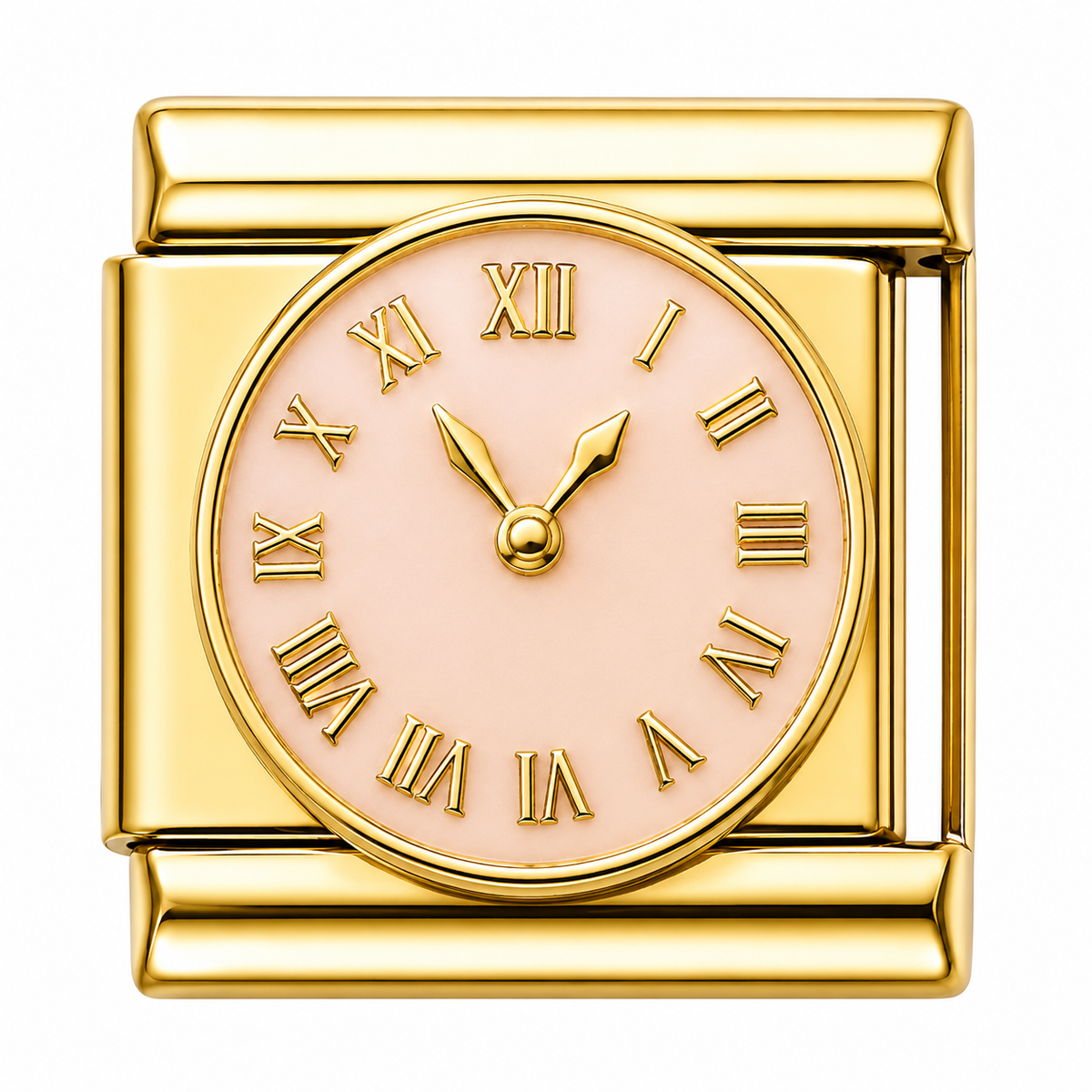 Clock Face Gold Italian Charm