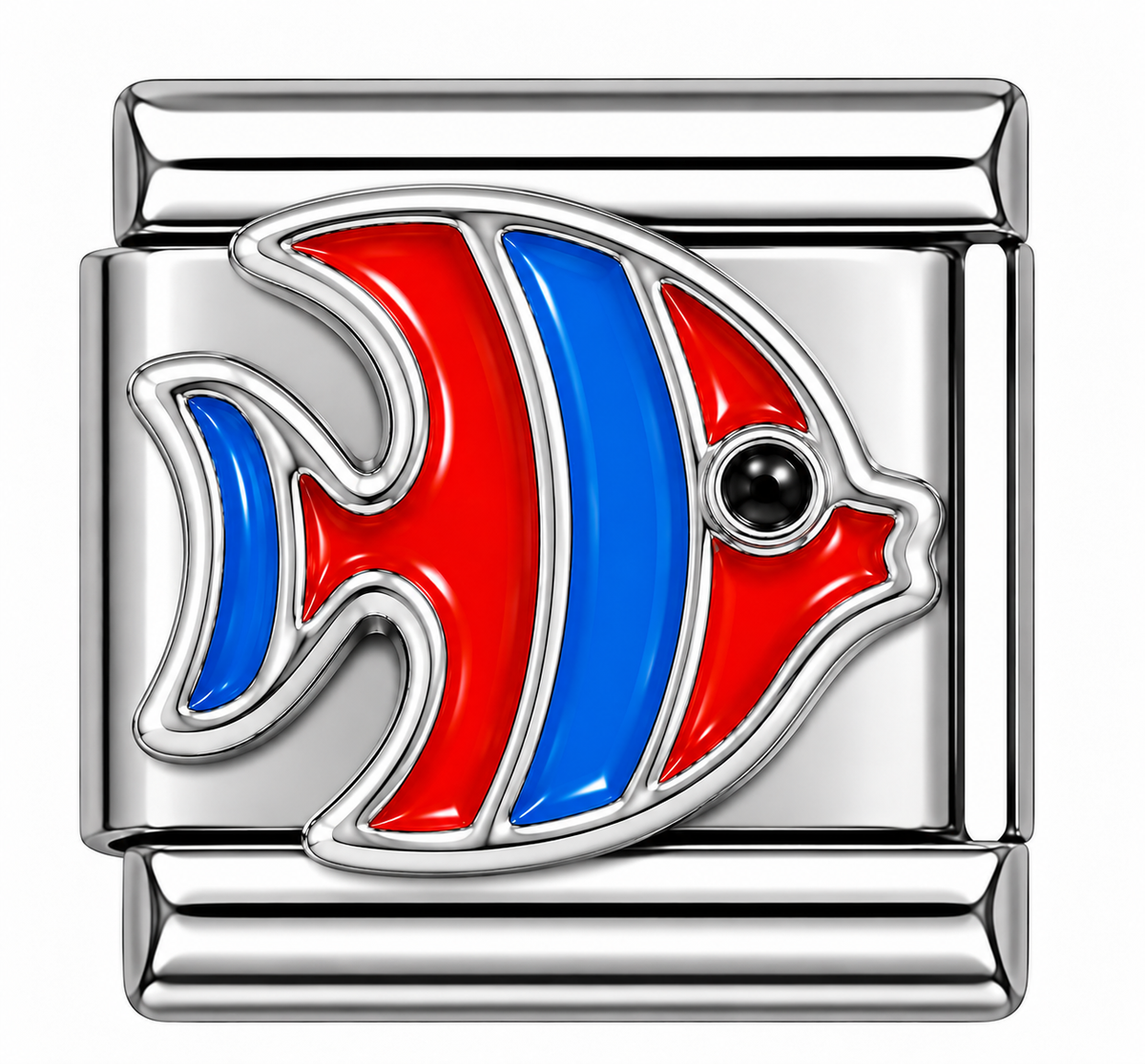 Colorful Fish with Blue and Red Stripes Italian Charm