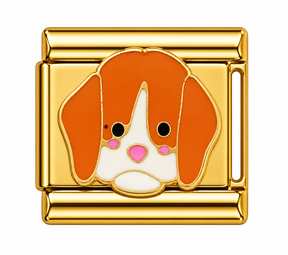 Cute Dog Gold Italian Charm