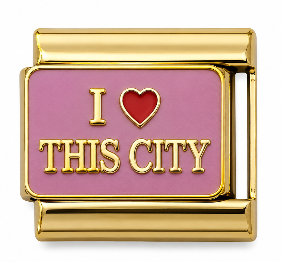 I ❤️ This City Gold Italian Charm