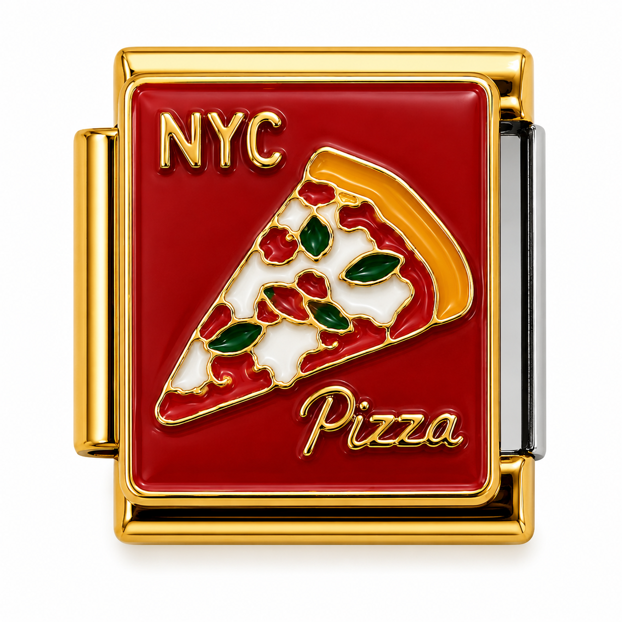 NYC Pizza Gold Italian Charm