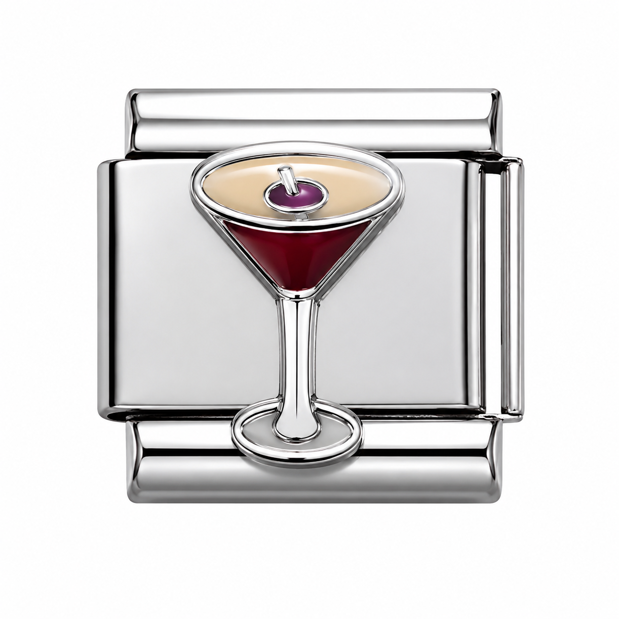 Martini Cocktail Silver Italian Charm