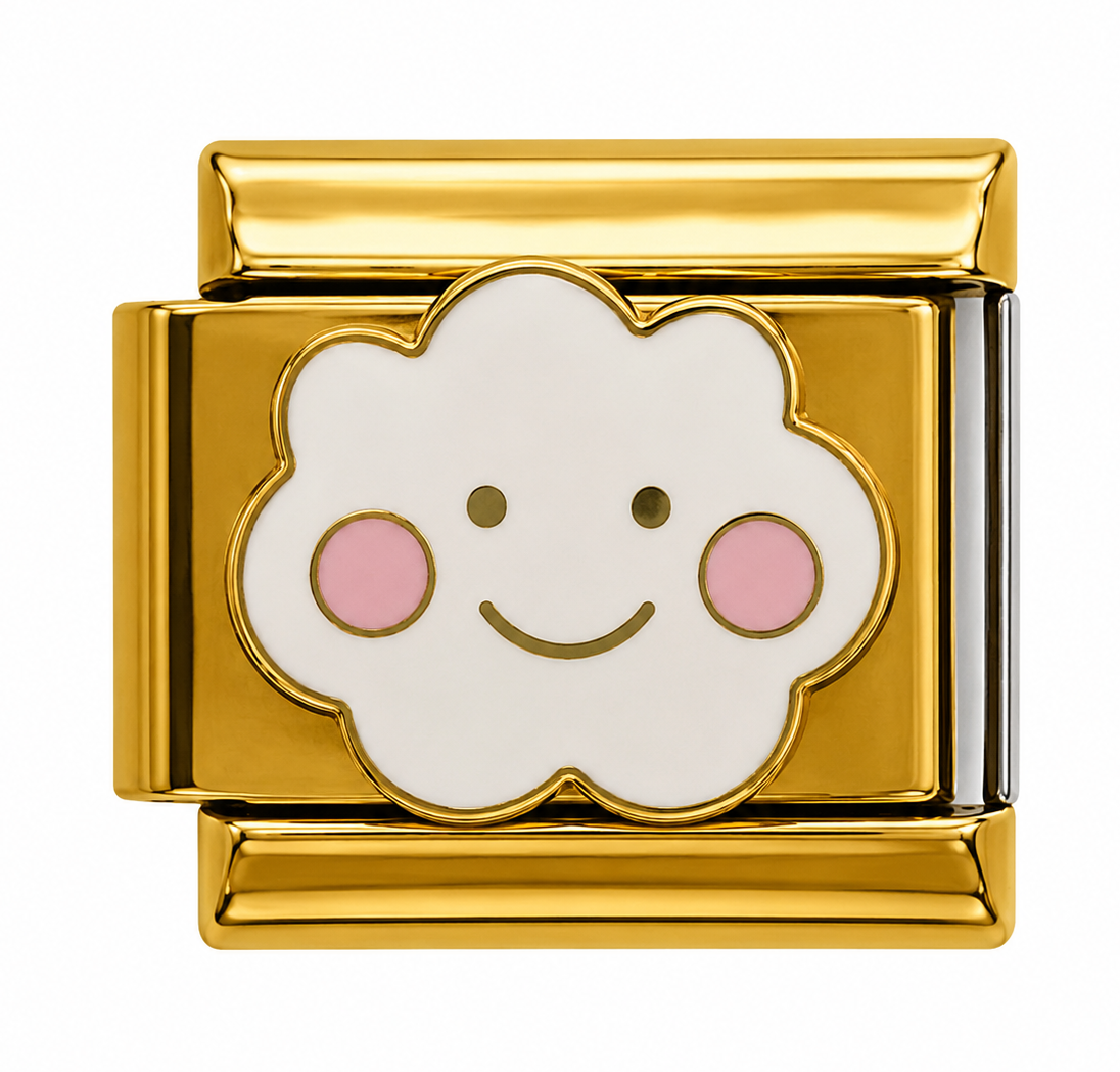 Smiling Cloud Gold Italian Charm
