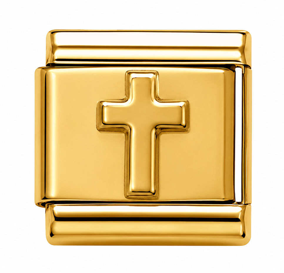 Classic Cross Gold Italian Charm