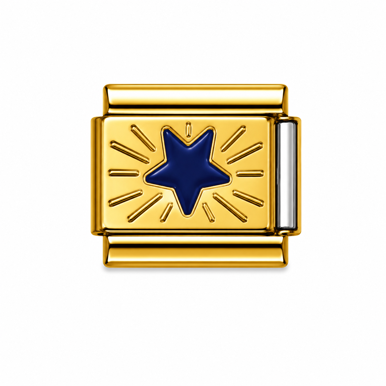 Radiant Blue Star Gold Italian Charm