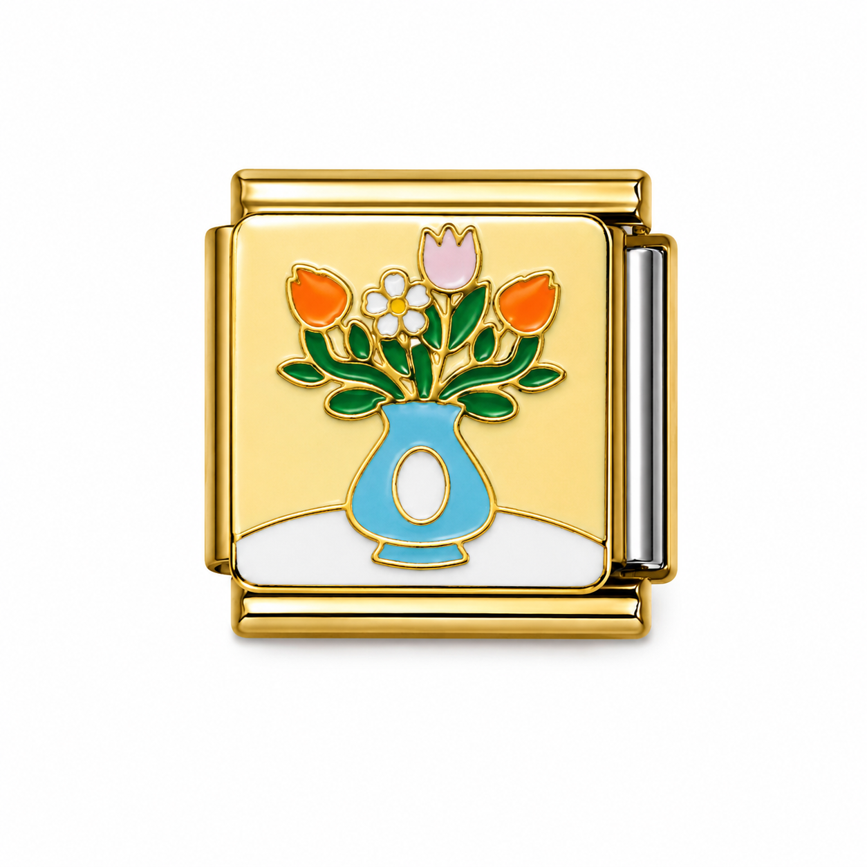 Colourful Tulip Bouquet Vase Gold Italian Charm