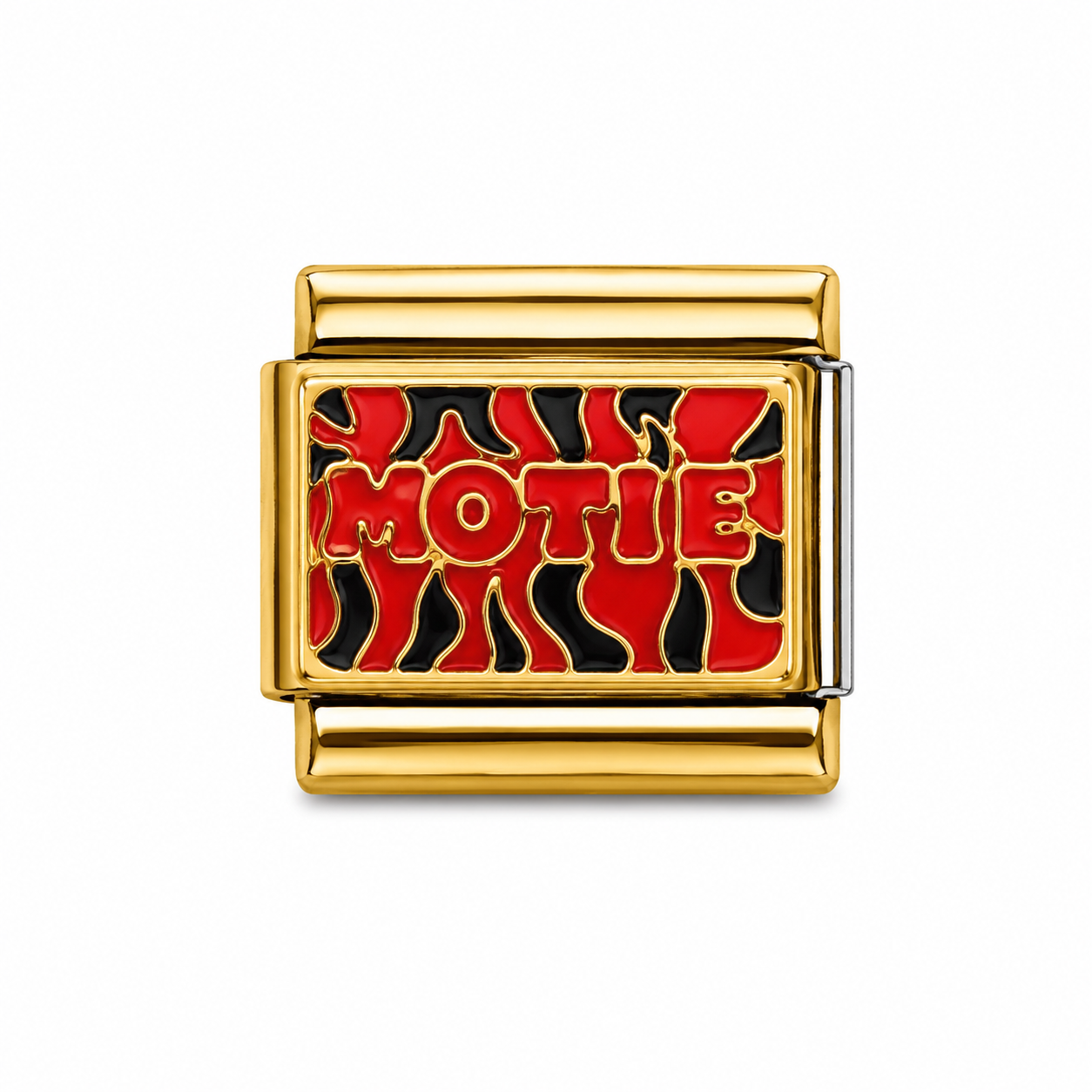 Motie Red and Black Gold Italian Charm