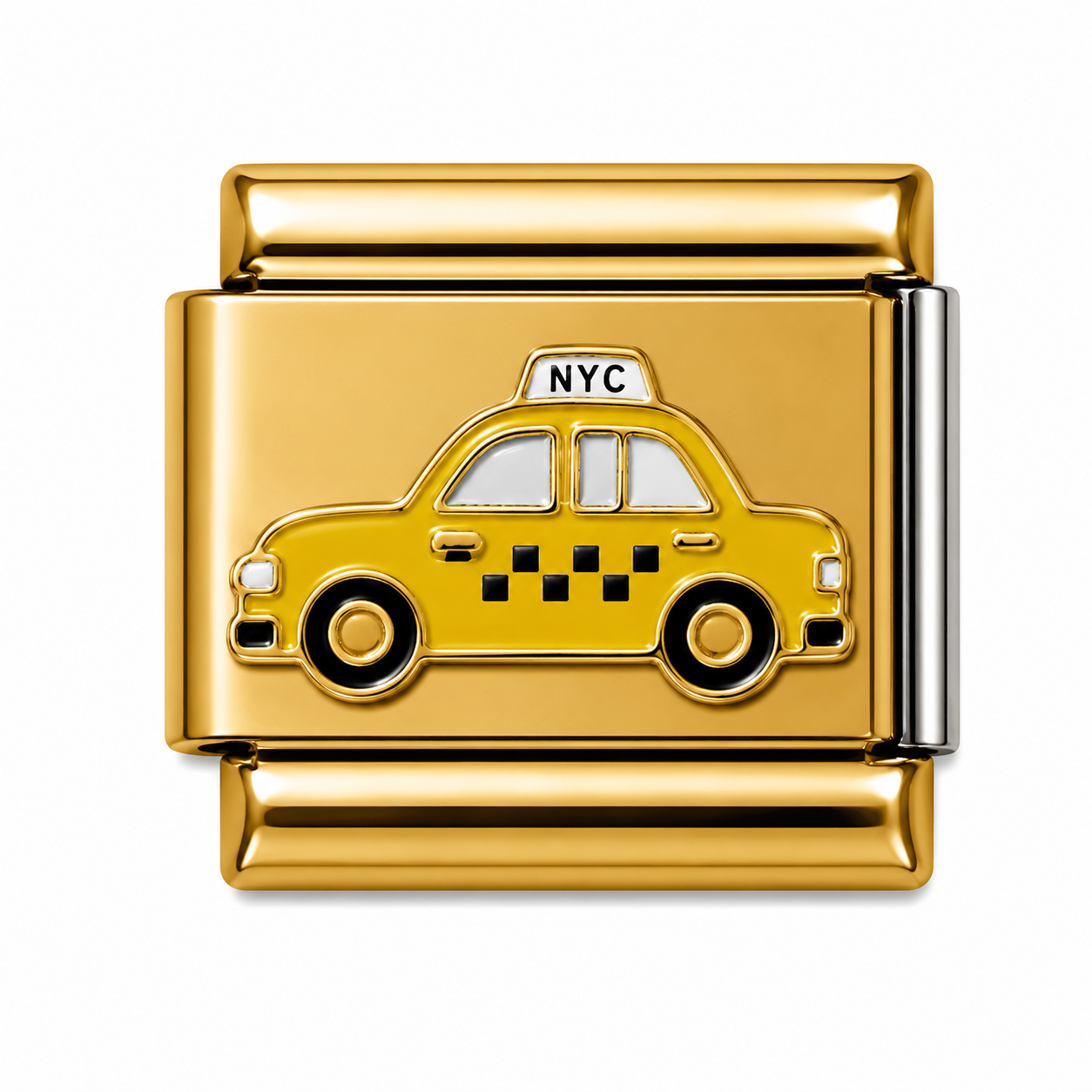 NYC Yellow Taxi Gold Italian Charm