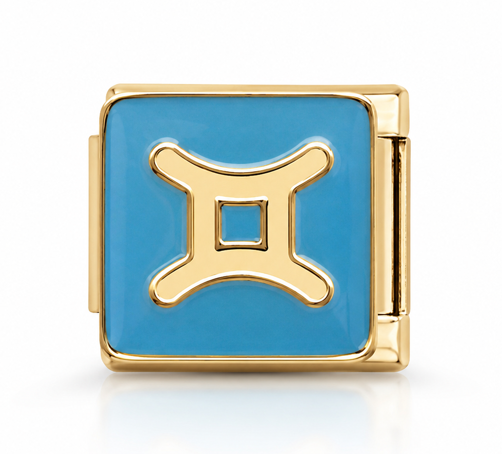 Gemini Zodiac Gold Italian Charm