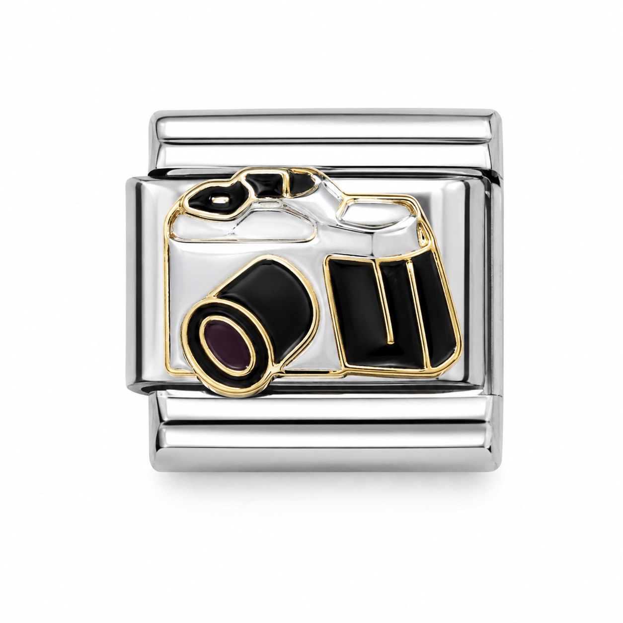 Camera Two-Tone Silver Italian Charm